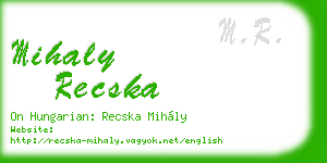 mihaly recska business card